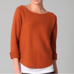 LIKE NEW! Vince Orange Rust Cashmere Wool Blend Boat Neck Sweater Women’s Size M